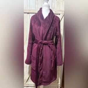 VS Plush Burgundy Robe with Belt